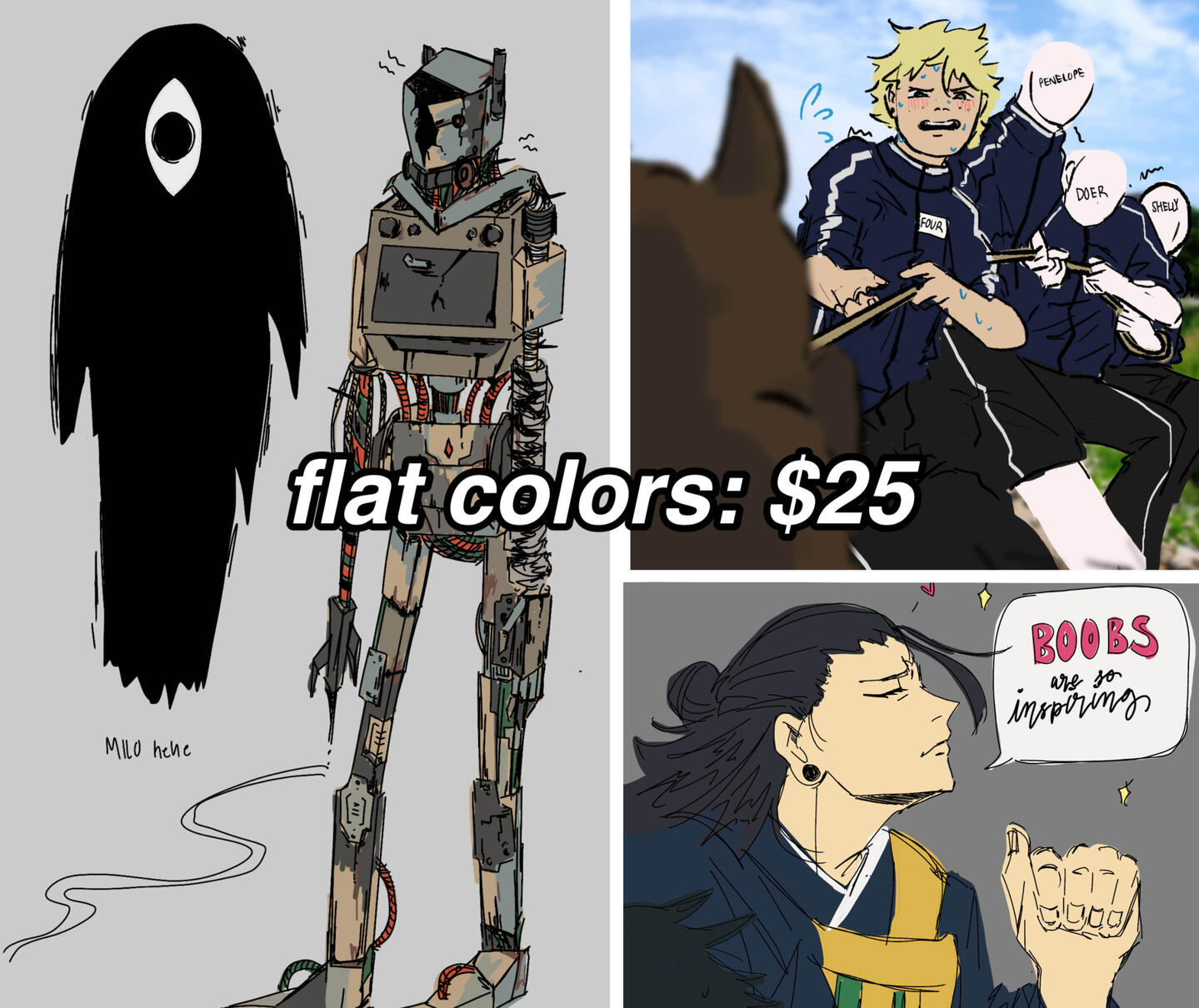 flat colors: $25